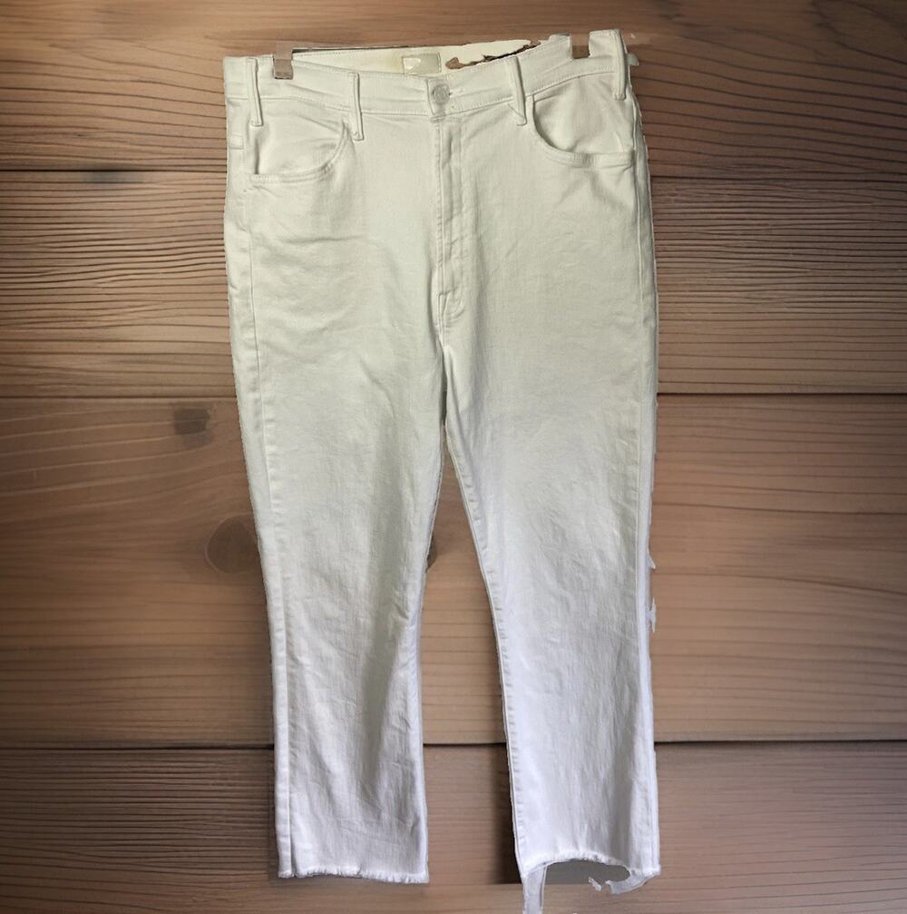 Mother Jeans The Hustler Ankle Fray White Women’s Size 34 Classic Quiet Luxury